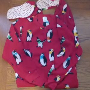 CHEROKEE Penguin flannel footed pajamas
